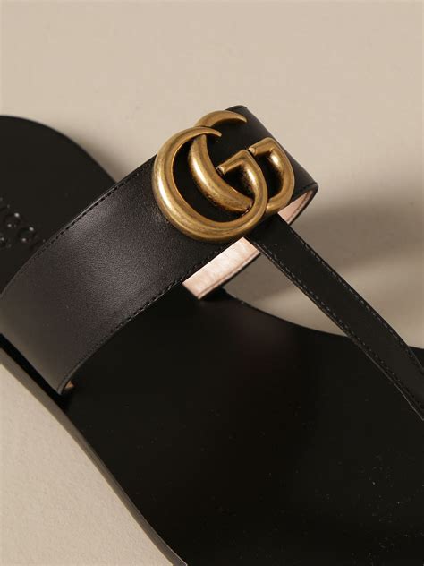 marmont leather sandals gucci|gucci marmont thong sandals sale.